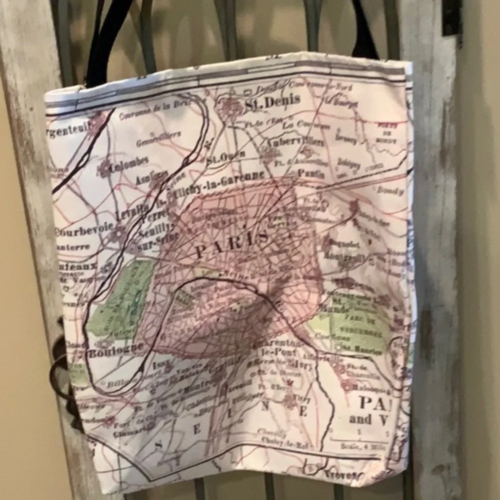 Paris Map Tote Bag - Picture 3 of 4